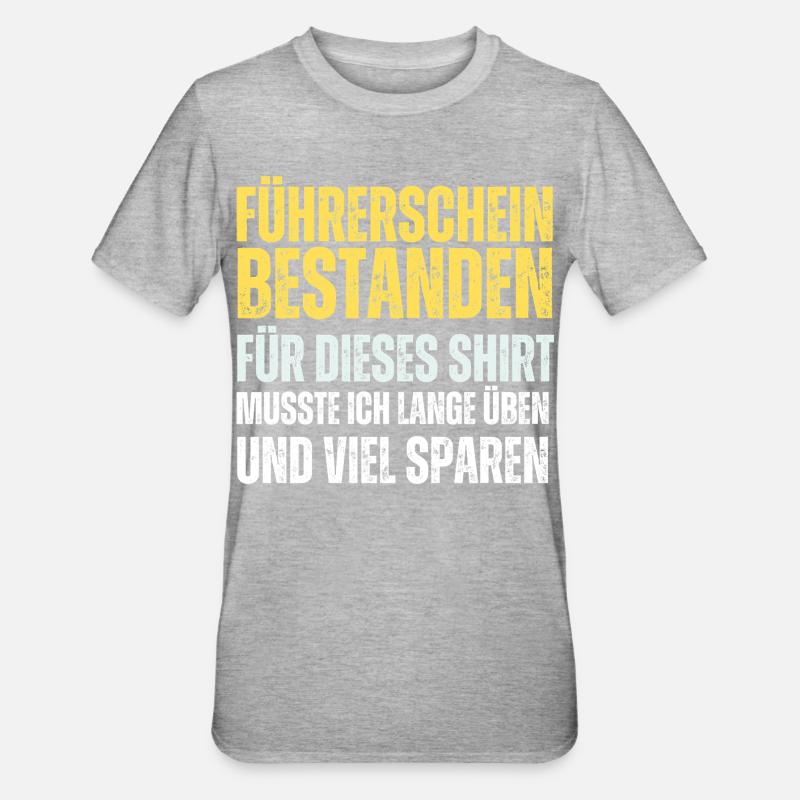 Führerschein Bestanden  - Unisex Polycotton T-Shirt - Grau meliert