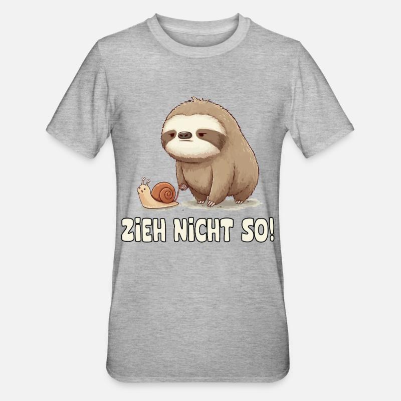 Pull Not So Sloth Cartoon - Unisex Polycotton T-Shirt - heather grey