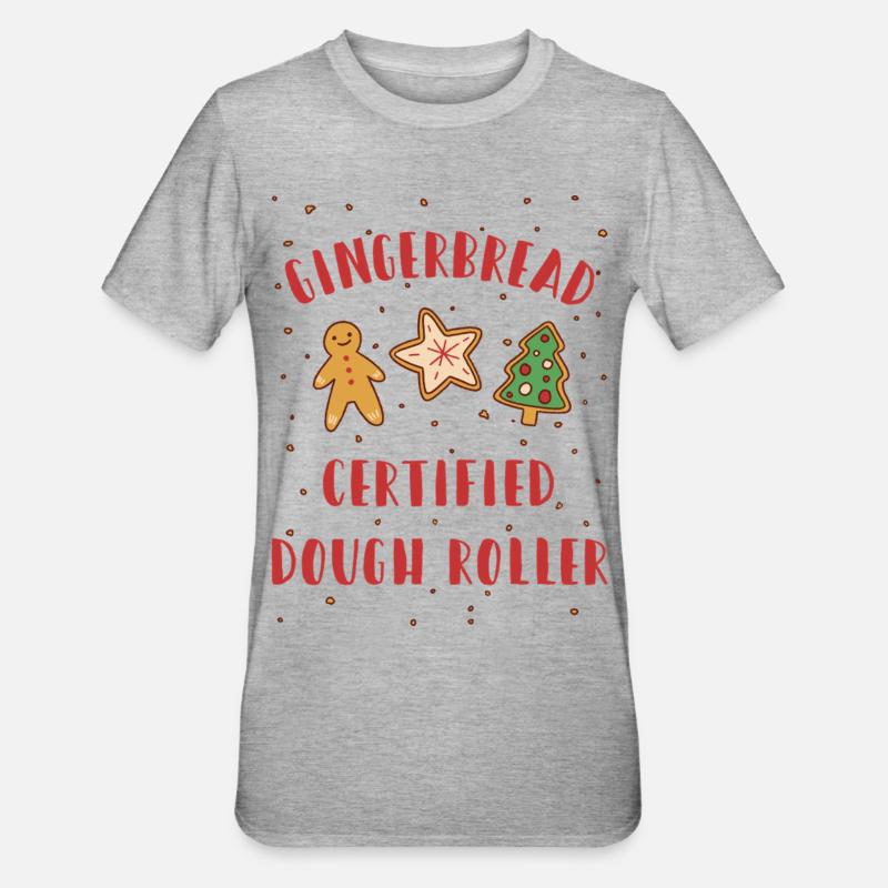 Gingerbread - Certified Dough Roller - Weihnachten - Unisex Polycotton T-Shirt - Grau meliert