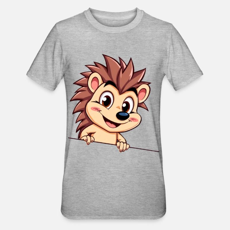 Nimble hedgehog on a wire - Unisex Polycotton T-Shirt - heather grey