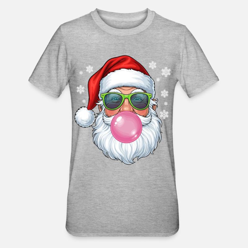Weihnachtsmann Bubble Gum - Unisex Polycotton T-Shirt - Grau meliert