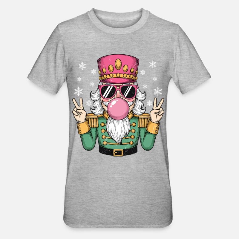 Nussknacker Bubble Gum - Unisex Polycotton T-Shirt - Grau meliert