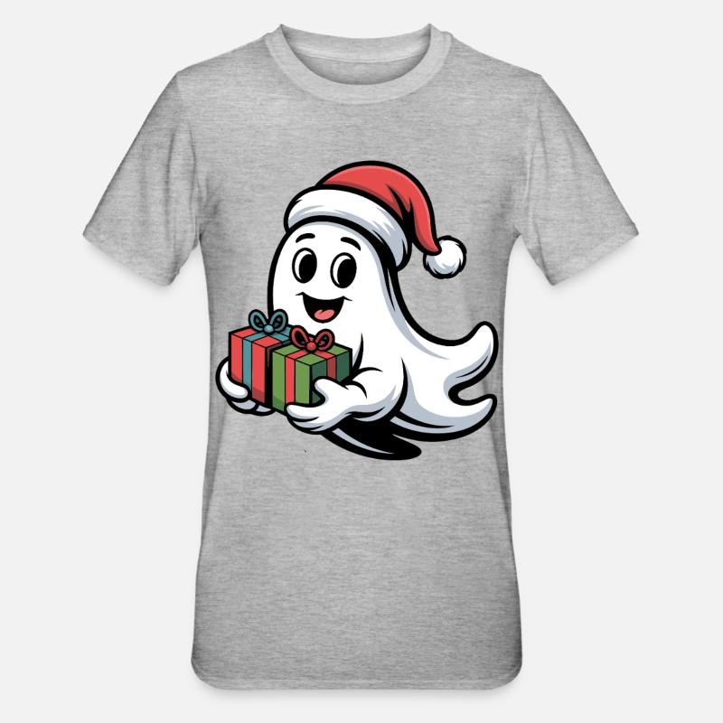 Weihnachtsgeist mit Geschenken - T-shirt polycoton Unisexe - gris chiné