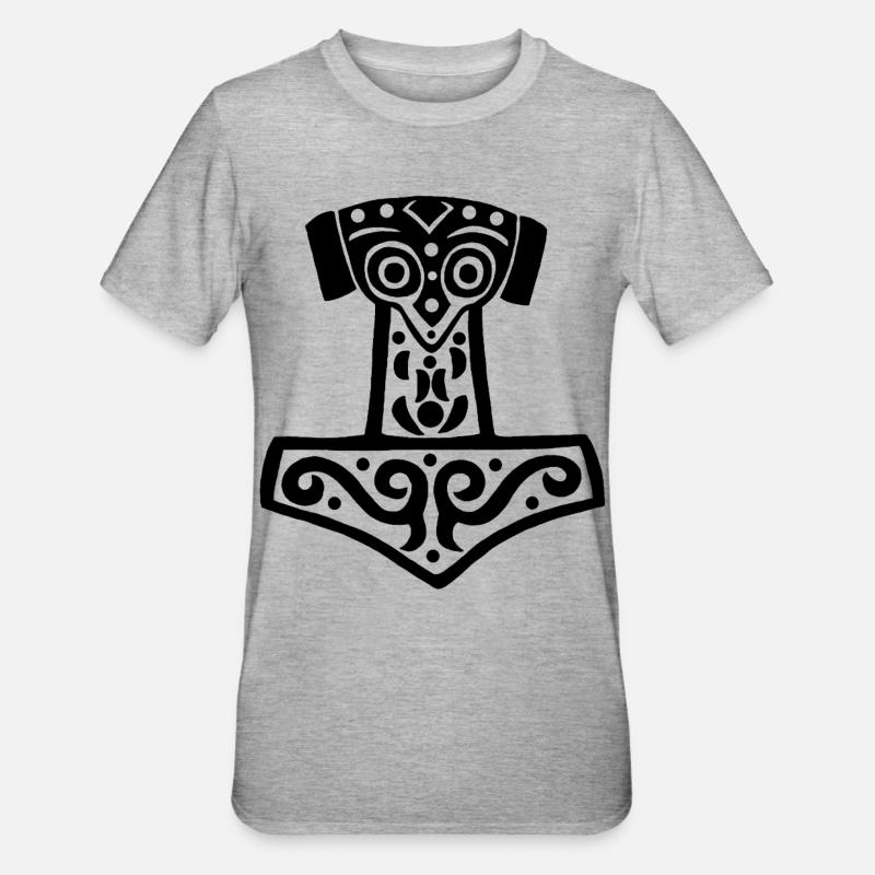 Marteau de Thor (noir) - T-shirt polycoton Unisexe - gris chiné