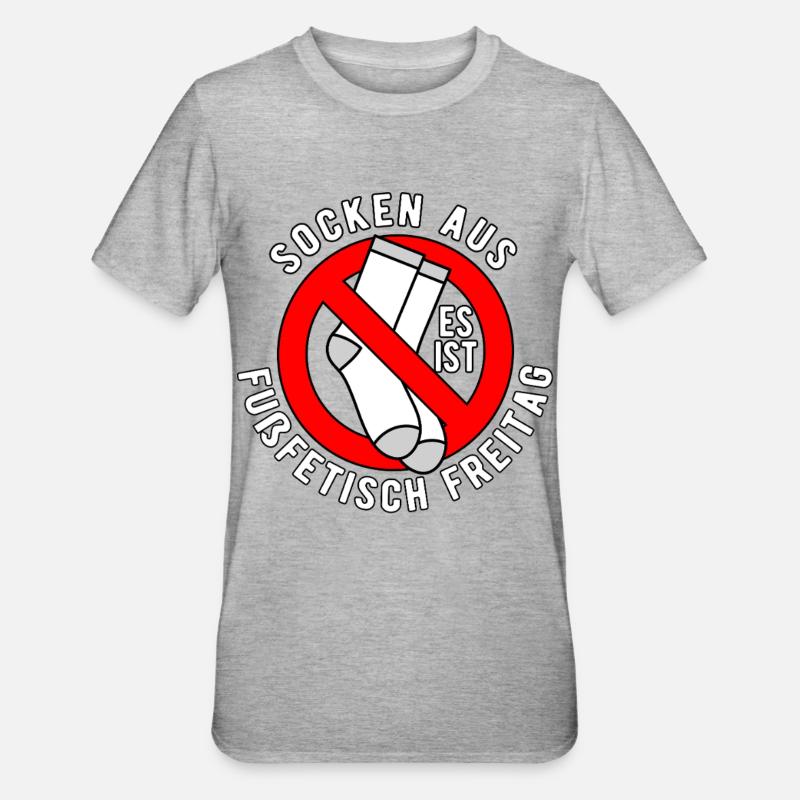 No socks allowed shield feet - Unisex Polycotton T-Shirt - heather grey