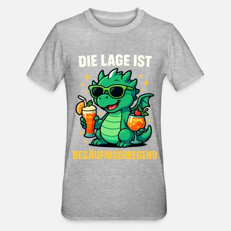 Die Lage Ist Besäufniserregend - Unisex Polycotton T-Shirt - Grau meliert