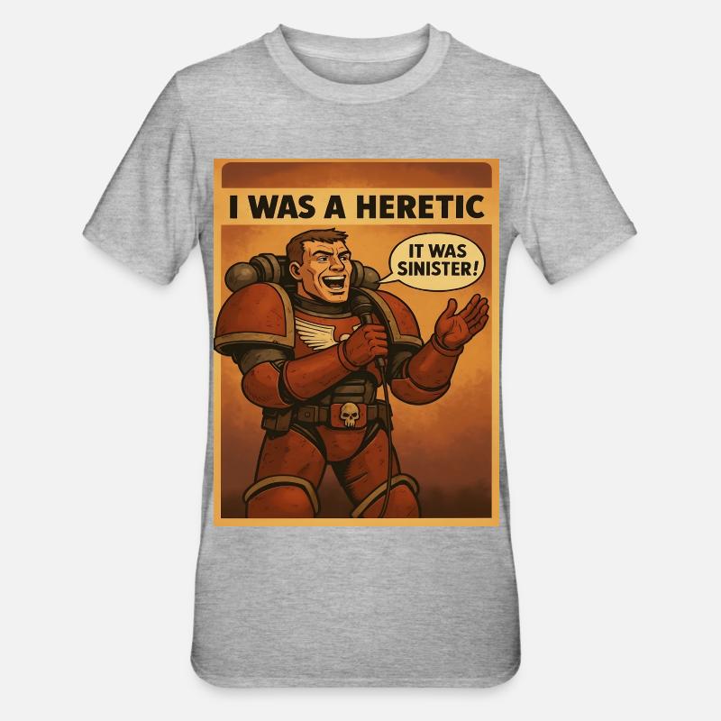 Held der Ketzer – It Was Sinister - Unisex Polycotton T-Shirt - Grau meliert
