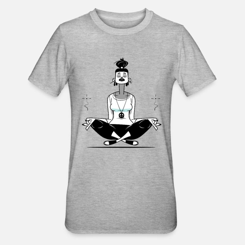 Méditer - T-shirt polycoton Unisexe - gris chiné