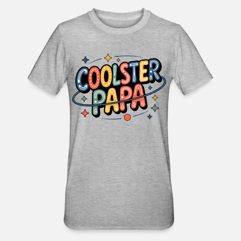 Papa le plus cool néon rétro - T-shirt polycoton Unisexe - gris chiné