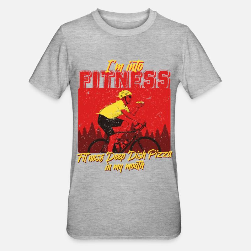 Plat profond Pizza Chicargo - T-shirt polycoton Unisexe - gris chiné