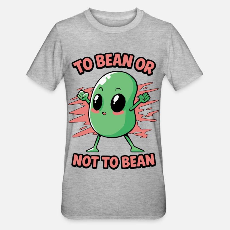 Bohne oder nicht Bohne - Unisex Polycotton T-Shirt - Grau meliert