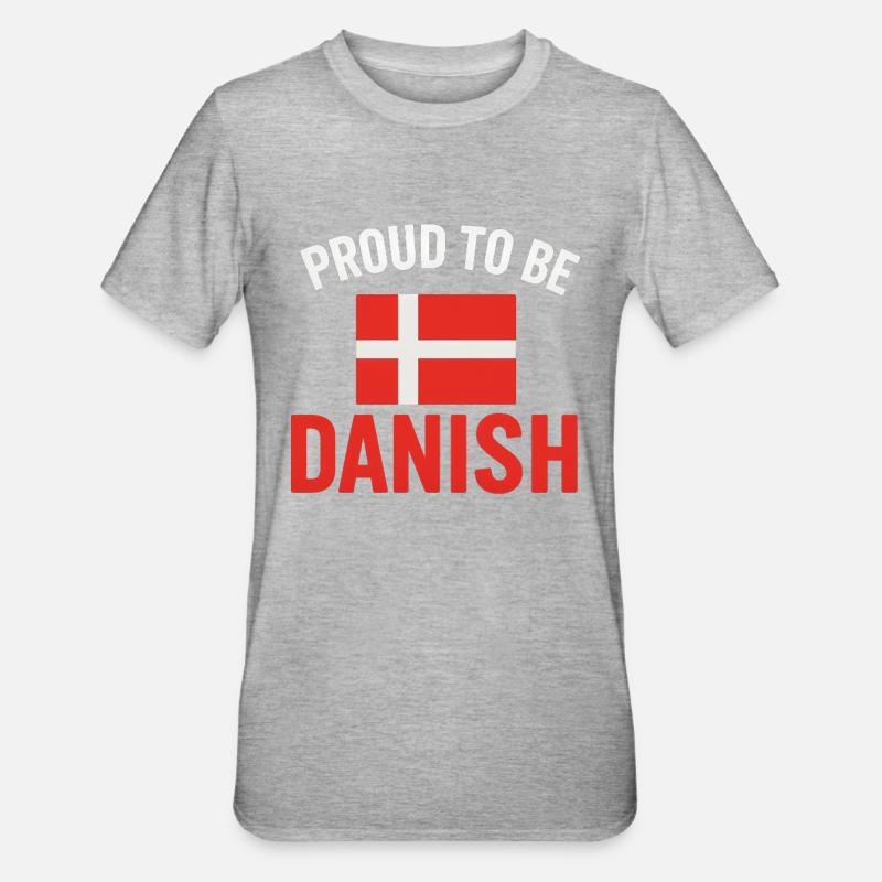 Stolz auf Dänemark Flaggenkunst - Unisex Polycotton T-Shirt - Grau meliert