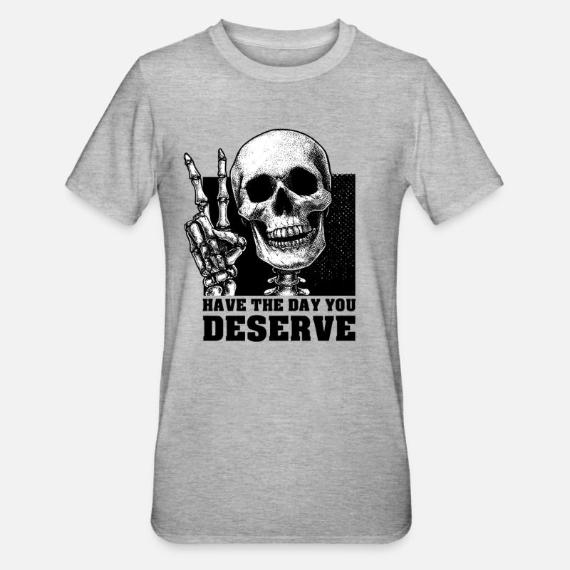 Chemise Skeleton Peace Sign - T-shirt polycoton Unisexe - gris chiné