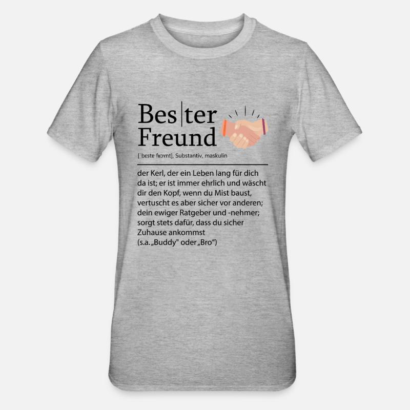 Beste Freunde Definition Freundschaft Geschenk - Unisex Polycotton T-Shirt - Grau meliert