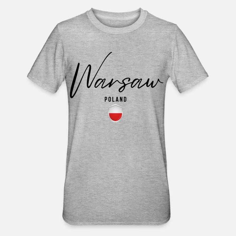 Conception élégante Varsovie, Varsovie Pologne - T-shirt polycoton Unisexe - gris chiné