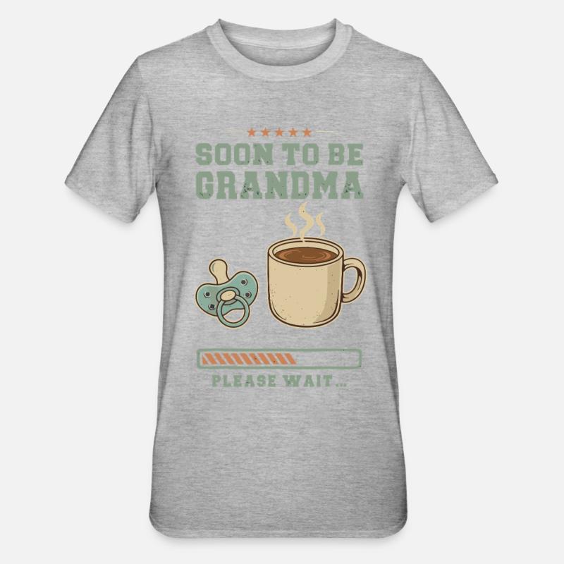 Expectant granny loading future grandmother - Unisex Polycotton T-Shirt - heather grey