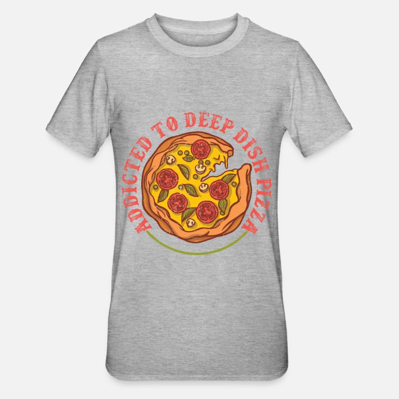 Deep Dish Pizza Chicargo - Unisex Polycotton T-Shirt - heather grey