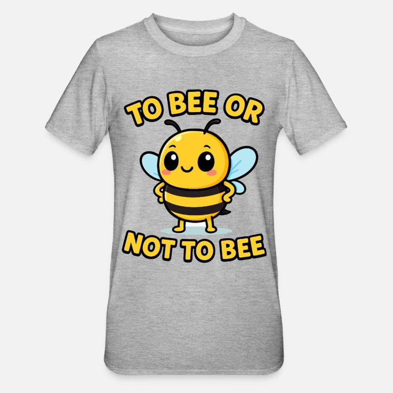 Biene oder nicht Biene - Unisex Polycotton T-Shirt - Grau meliert