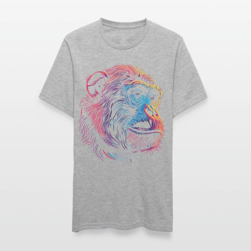Neon Psychedelic Monkey Unisex Polycotton T-Shirt