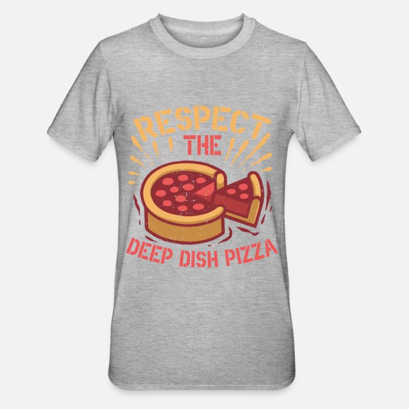 Deep Dish Pizza Chicargo - Unisex Polycotton T-Shirt - heather grey