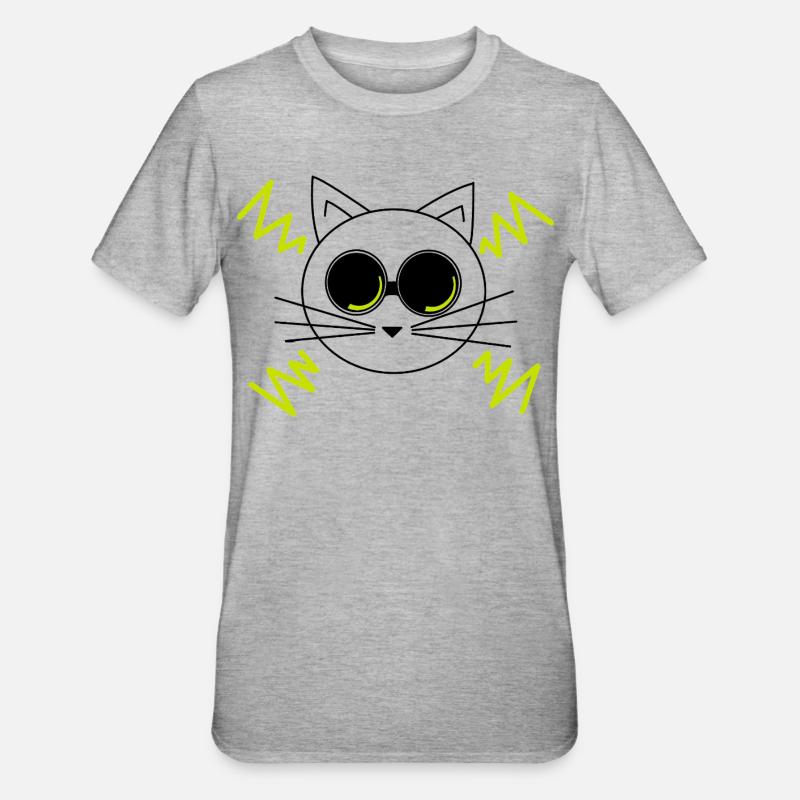Chat de l’espace - T-shirt polycoton Unisexe - gris chiné