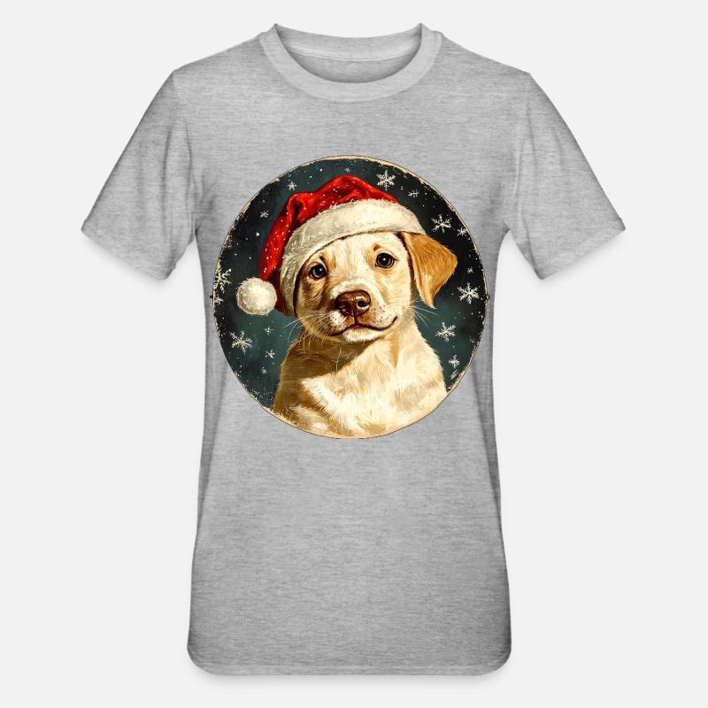 Weihnachtsmann Collie - Unisex Polycotton T-Shirt - Grau meliert