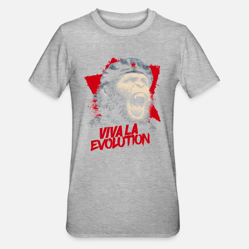 Viva La Evolution - Unisex Polycotton T-Shirt - heather grey