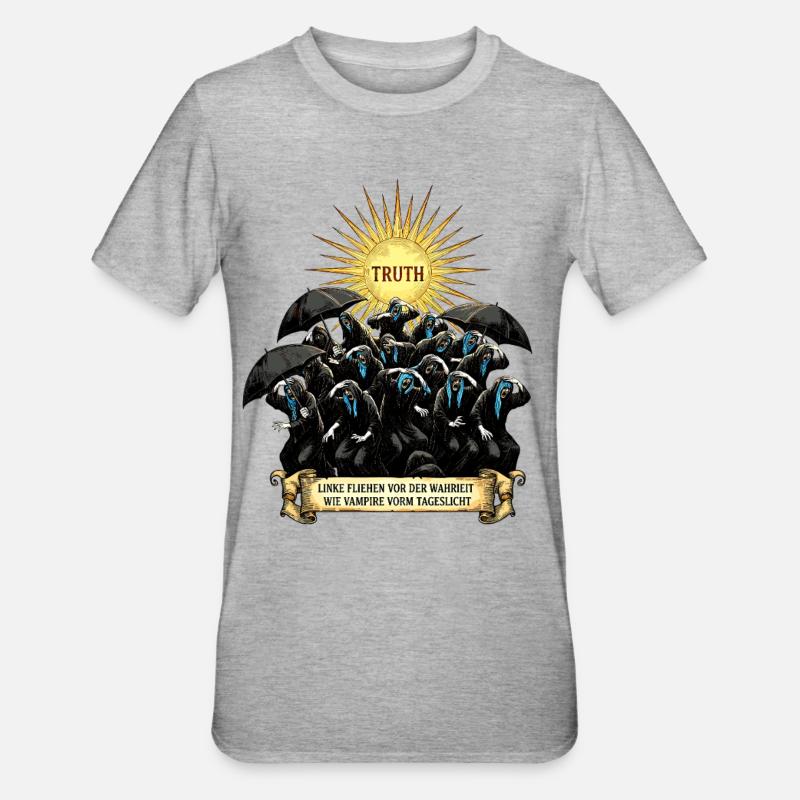 Vampire Meiden Das Licht Satire - Unisex Polycotton T-Shirt - Grau meliert