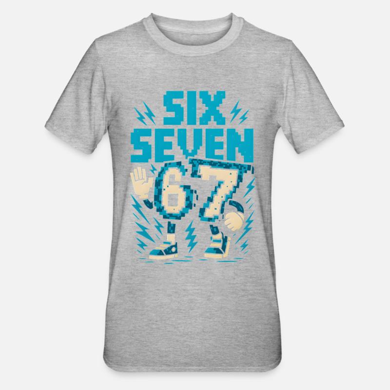 67 Pixel Flash Retro - Unisex Polycotton T-Shirt - heather grey