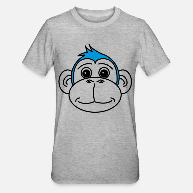 Singe - T-shirt polycoton Unisexe - gris chiné