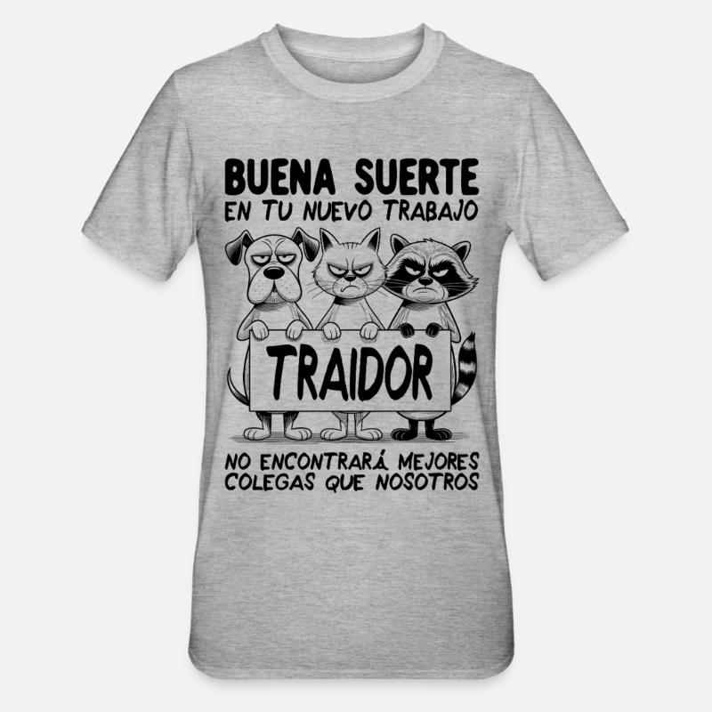 Adieu Collègue - T-shirt polycoton Unisexe - gris chiné