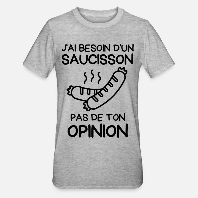Brauchen Sie eine Wurst - Unisex Polycotton T-Shirt - Grau meliert