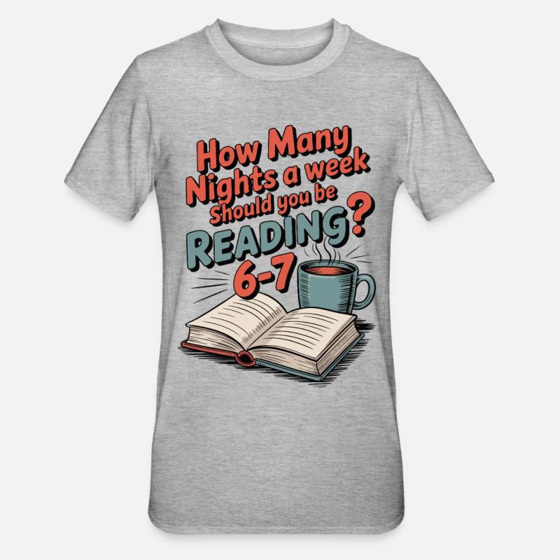 Motivation lecture 6-7 nuits fleurs rétro - T-shirt polycoton Unisexe - gris chiné