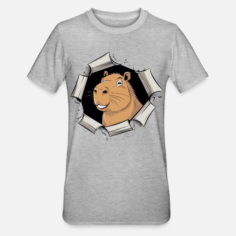 Bande dessinée Capybara – Percée pacifique - T-shirt polycoton Unisexe - gris chiné