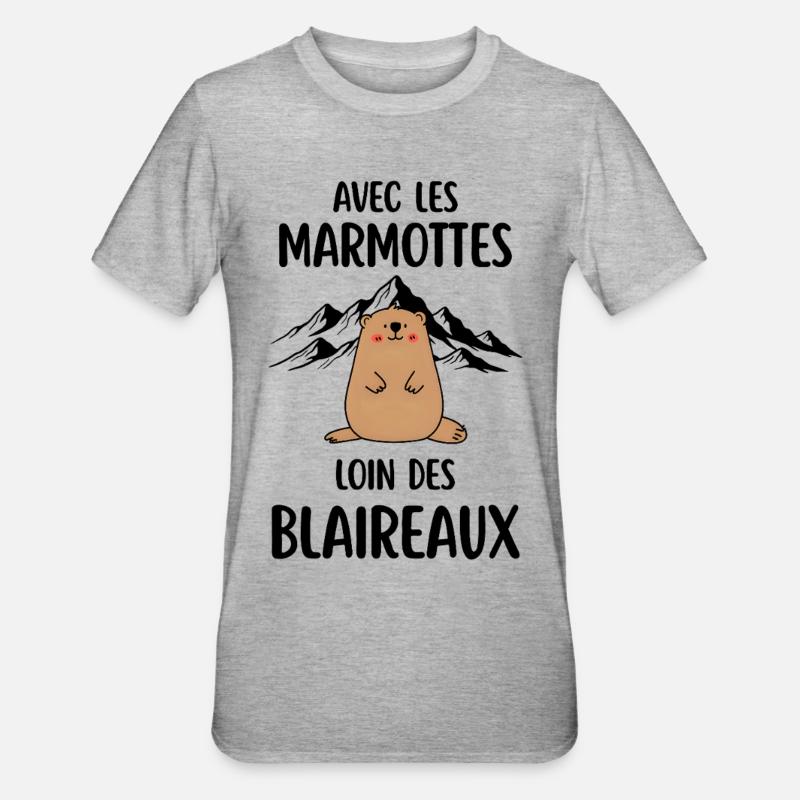 Marmotte - T-shirt polycoton Unisexe - gris chiné