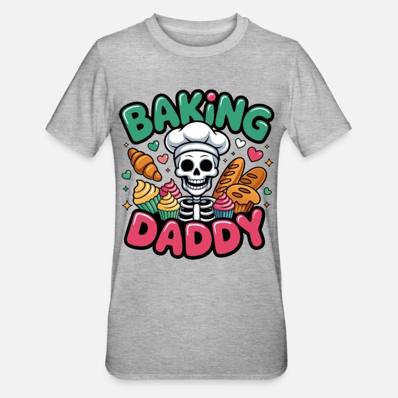 Cuisson de Daddy Skull Cook - T-shirt polycoton Unisexe - gris chiné