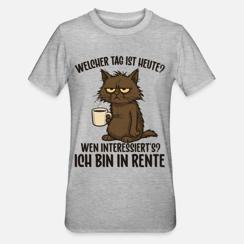 Pension, retraité, retraitée, retraite, drôle - T-shirt polycoton Unisexe - gris chiné