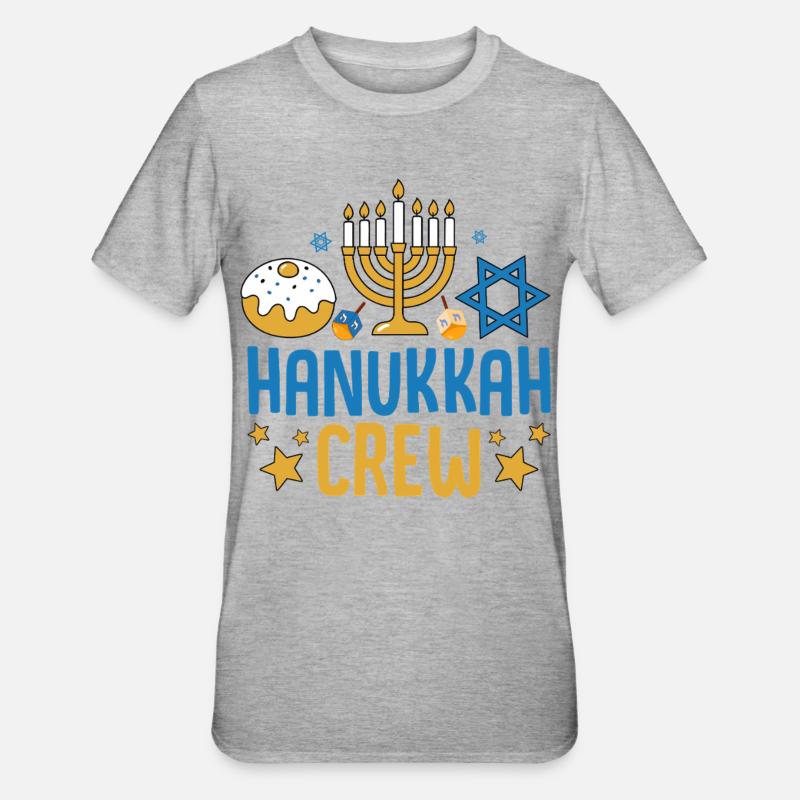 Hanoucca - T-shirt polycoton Unisexe - gris chiné