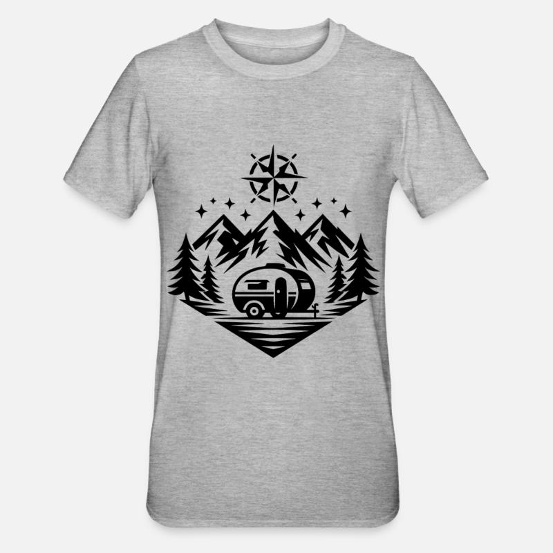 Camping - T-shirt polycoton Unisexe - gris chiné