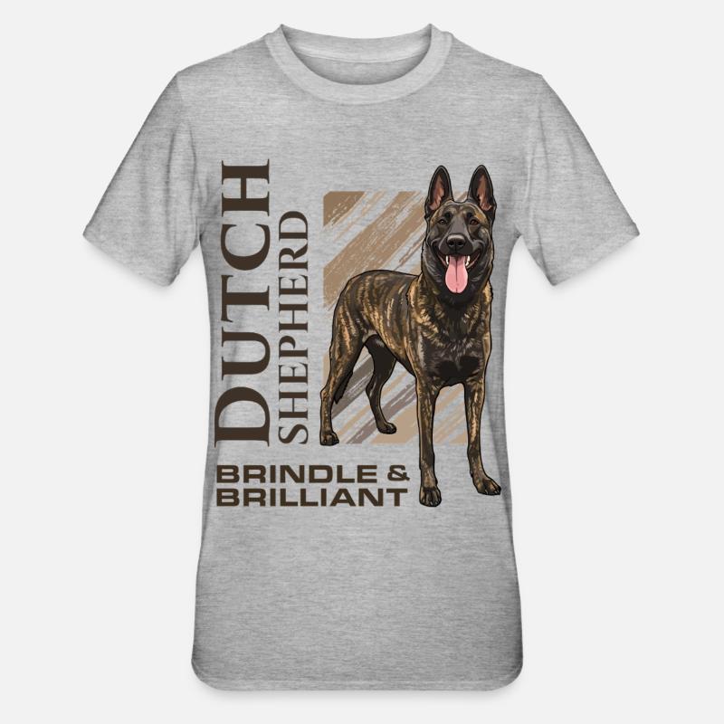 Dutch Shepherd - Dutchie  - Unisex Polycotton T-Shirt - heather grey