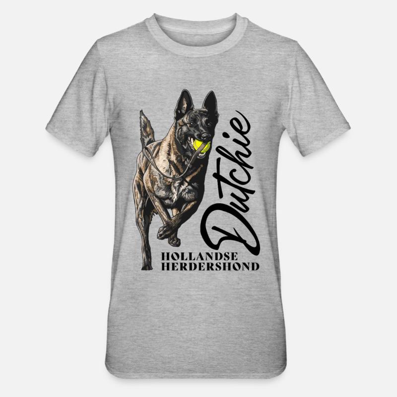 Berger hollandais - Dutchie - T-shirt polycoton Unisexe - gris chiné