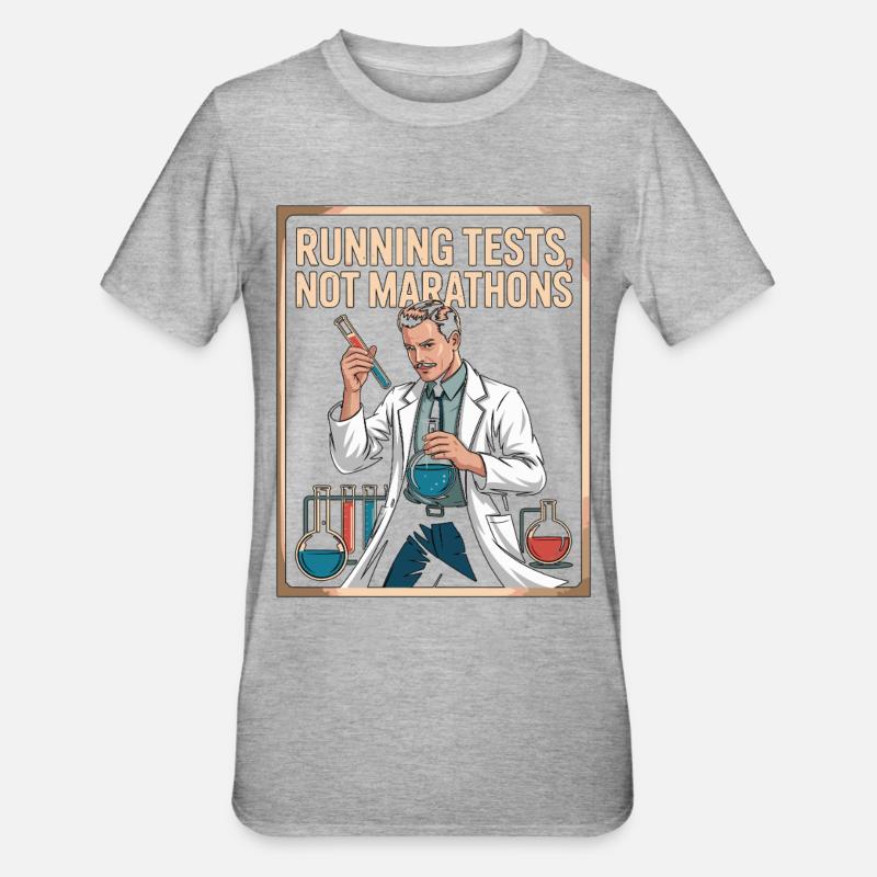 Lab Technician Running Tests Medical Technologist - Unisex Polycotton T-Shirt - Grau meliert
