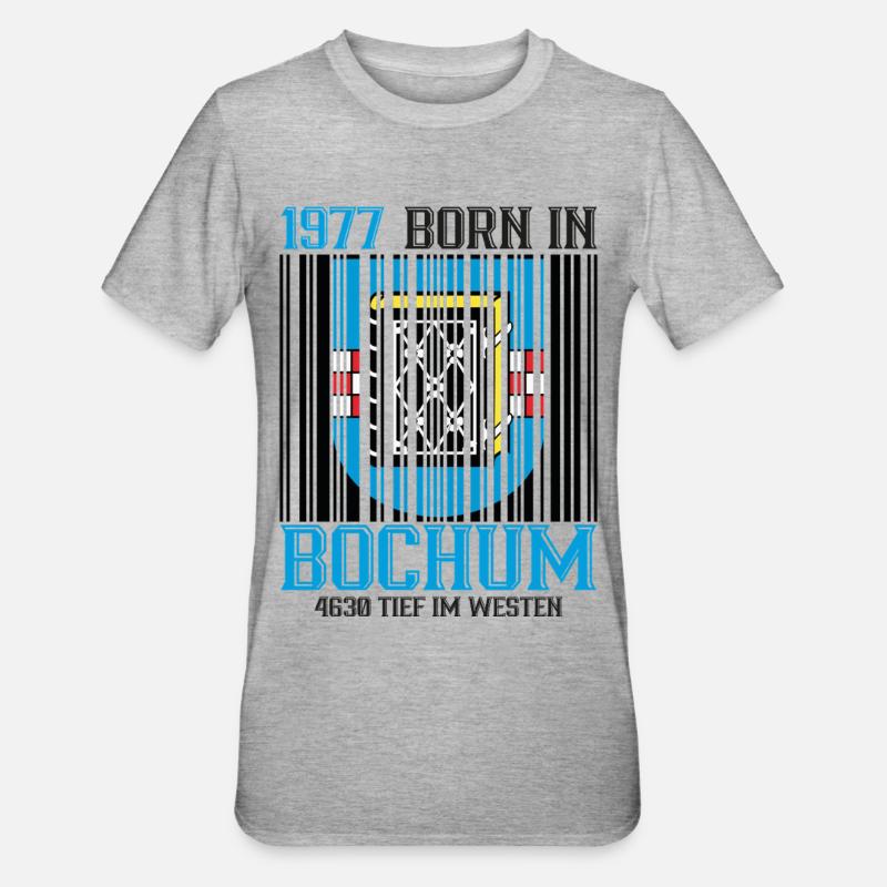 1977 Bochum Shield Barcode - Unisex Polycotton T-Shirt - heather grey
