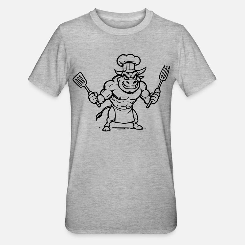 Taurus chef - Unisex Polycotton T-Shirt - heather grey