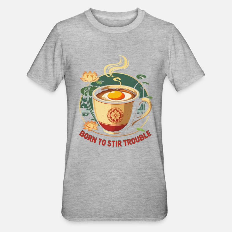 Vietnamesisches Essen Kaffee Mit Eigelb - Unisex Polycotton T-Shirt - Grau meliert