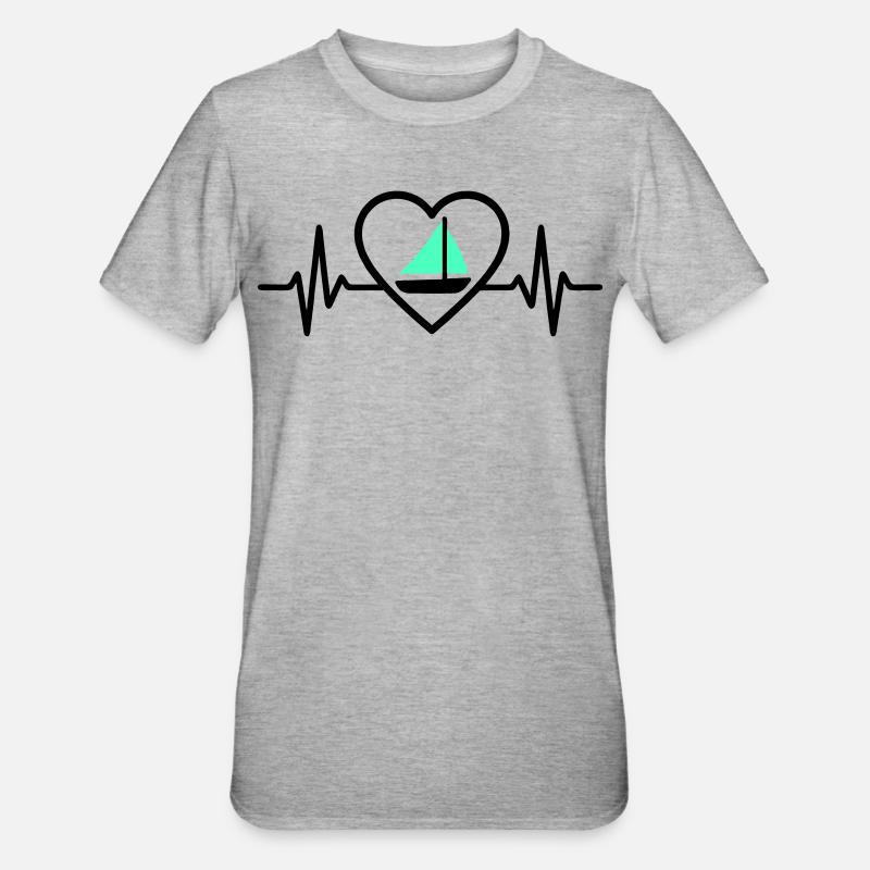 Heart Sailing – Passion Boat - Unisex Polycotton T-Shirt - heather grey