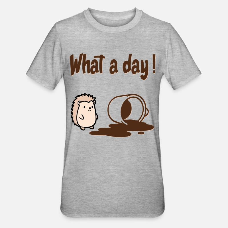 Café Hérisson - T-shirt polycoton Unisexe - gris chiné