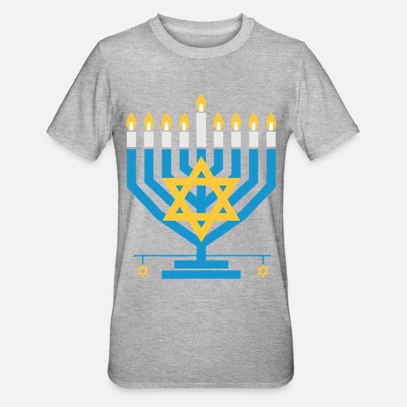 Hanoucca - T-shirt polycoton Unisexe - gris chiné