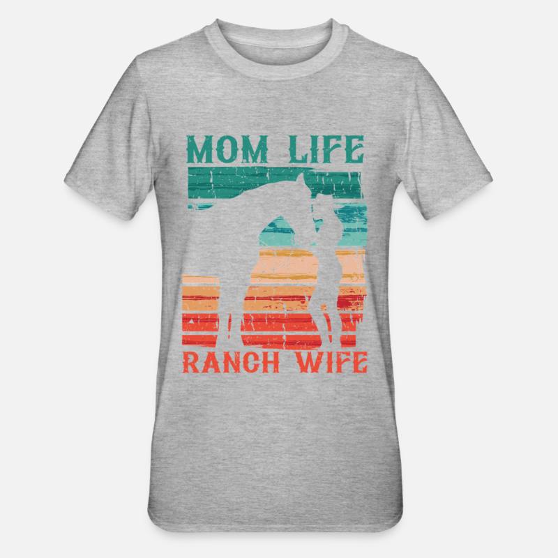 Ehefrau eines Bauern Mutter - Unisex Polycotton T-Shirt - Grau meliert