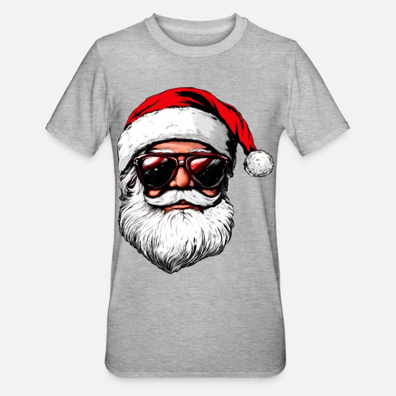 Cooler Weihnachtsmann - Unisex Polycotton T-Shirt - Grau meliert
